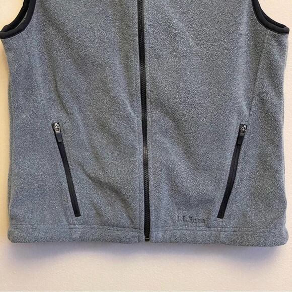 L.L. Bean S gray turtleneck vest fleece zipper - Picture 3 of 7